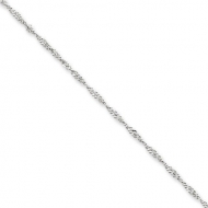 14k White Gold 1 65mm Solid Polished Singapore Chain