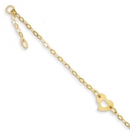 14k Heart Anklet