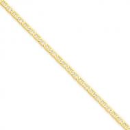 14k Polished Anchor Link Anklet