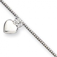 Sterling Silver Heart Anklet