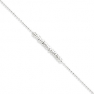 Sterling Silver Antiqued Love Rings Anklet