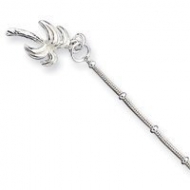 Sterling Silver Solid Polished Palm Tree Anklet