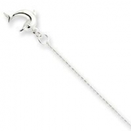 Sterling Silver  Hollow Polished Dolphin Anklet