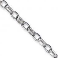 Sterling Silver Solid Polished Fancy Link Anklet