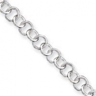 Sterling Silver Solid Polished Fancy Link Anklet