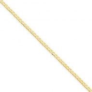 14k Polished Curb Link Anklet
