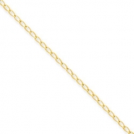 14k Polished Fancy Link Anklet