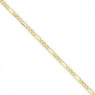 14k Polished Figaro Link Anklet