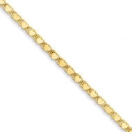 14k Polished Double Sided Heart Anklet
