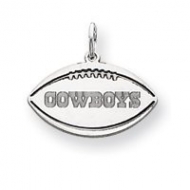 14K White Gold Dallas Cowboys Sm Football Cut Out Cowboys Charm
