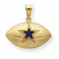 14k NFL Enameled Cowboys Football Charm
