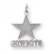 14K White Gold Dallas Cowboys Medium Star With Name Pendant