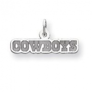 14K White Gold Dallas Cowboys Med Satin Cowboys Charm