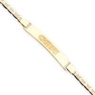 14K Kansas City Chiefs Sm Pol Id Bracelet W Anchor Link