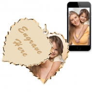 Yellow Gold Scalloped Heart Swivel Photo Pendant