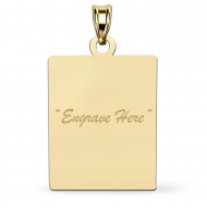 14K Yellow Gold Petite Rectangle Pendant
