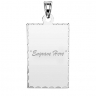 Sterling Silver Rectangle with Diamond Cut Pendant
