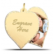 Yellow Gold Heart Swivel Photo Pendant