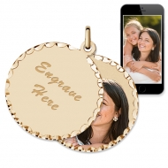 Yellow Gold Round Swivel Photo Pendant