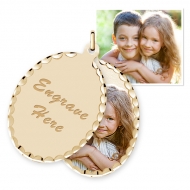 Yellow Gold Oval Swivel Photo Pendant