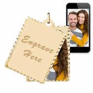 Yellow Gold Petite Rectangle Swivel Photo Pendant