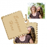 Yellow Gold Square Swivel Photo Pendant
