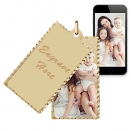 Yellow Gold Rectangle Swivel Photo Pendant Picture Charms