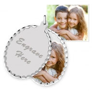 White Gold Oval Swivel Photo Pendant