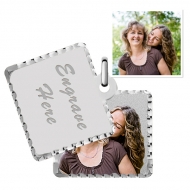 White Gold Square Swivel Photo Pendant