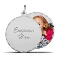 Sterling Silver Round Swivel Photo Pendant