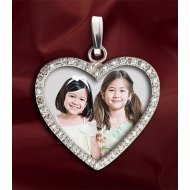 New  Diamond Heart Photo Pendant Picture Charm