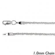 14K White Gold 1 0mm Classic Wheat Chain