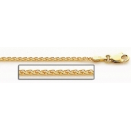 14K Yellow Gold 1 8mm Espiga Wheat Chain