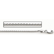 14K White Gold 1 8mm Espiga Wheat Chain