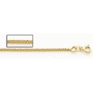 14K Yellow Gold 1 5mm Parrisan Wheat Chain