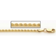 14K Yellow Gold 3 3mm Espiga Wheat Chain