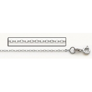 14K White Gold 0 8mm Cable Link Chain