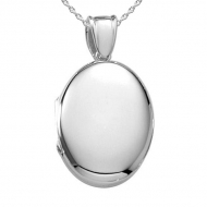 Sterling Silver Oval   Heavy Weight  Picture Locket