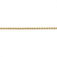 14K Yellow Gold 2 5mm Diamond Cut Flex Rope Chain