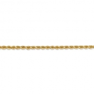 14K Yellow Gold 2 5mm  Diamond Cut Flex Rope Chain