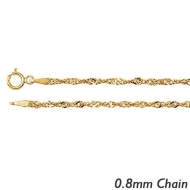 14K Yellow Gold  8mm Singapore Chain
