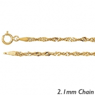 14K Yellow Gold 2 1mm Singapore Chain