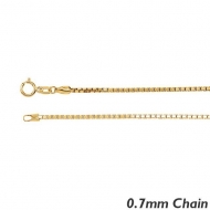 14K Yellow Gold  0 7mm Box Chain
