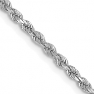 14K White Gold 2 0 mm Rope Chain