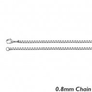 14K White Gold 0 8mm Box Chain