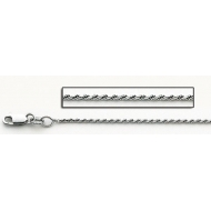 14K White Gold 2 5mm Diamond Cut Flex Rope Chain