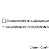 14K White Gold  8mm Singapore Chain