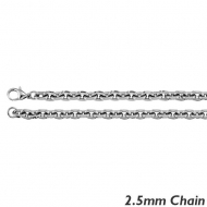 14K White Gold 1 8mm Rolo Chain