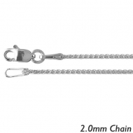 Sterling Silver 2 0mm Diamond Cut Wheat Chain