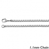 Sterling Silver 1 1mm Box Chain
